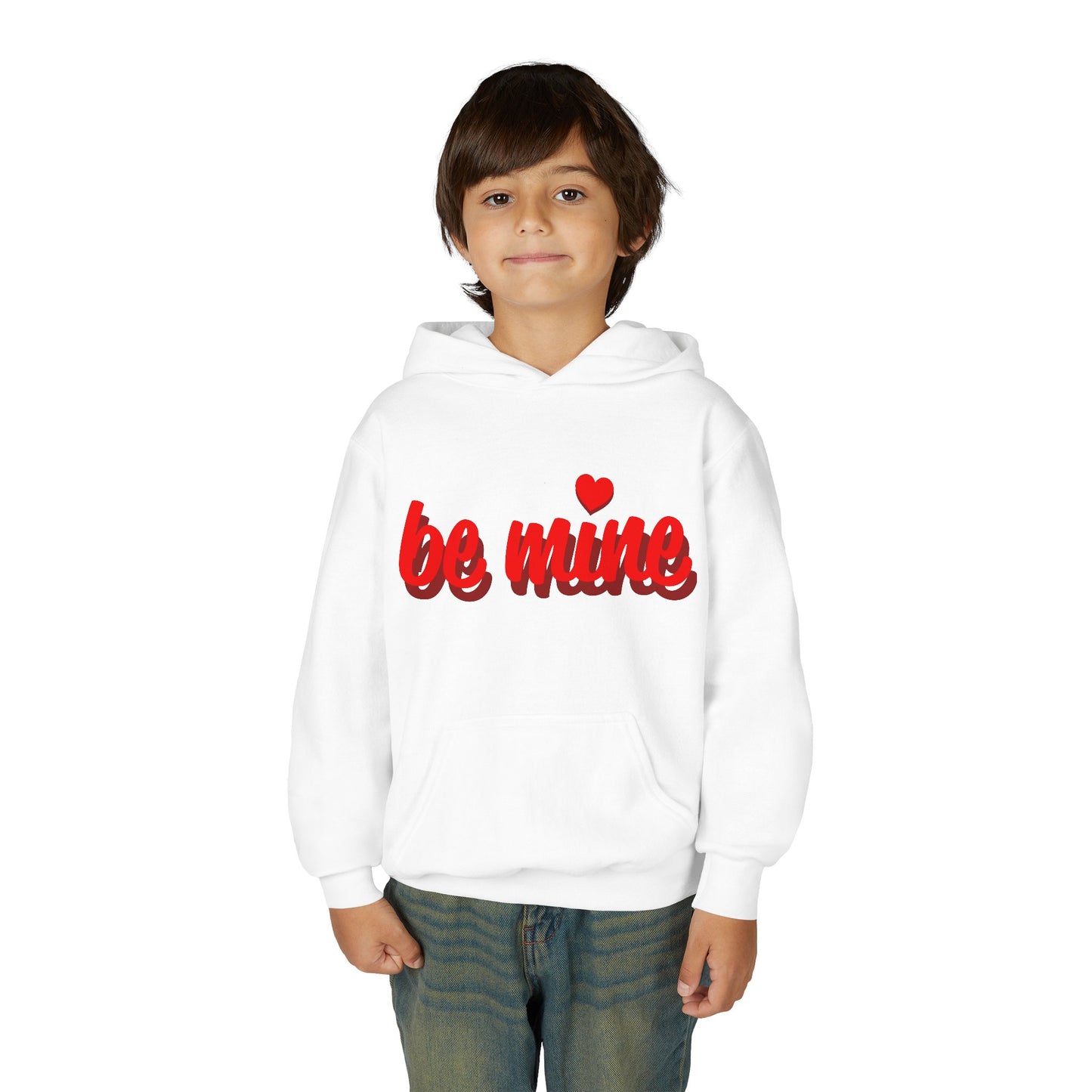 Be Mine Kids Hoodie — Youth Valentine’s Day 'be mine' Heart Pullover