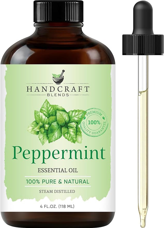 Peppermint Essential Oil 4oz – Pure Aromatherapy Oil for Diffusers & Skin